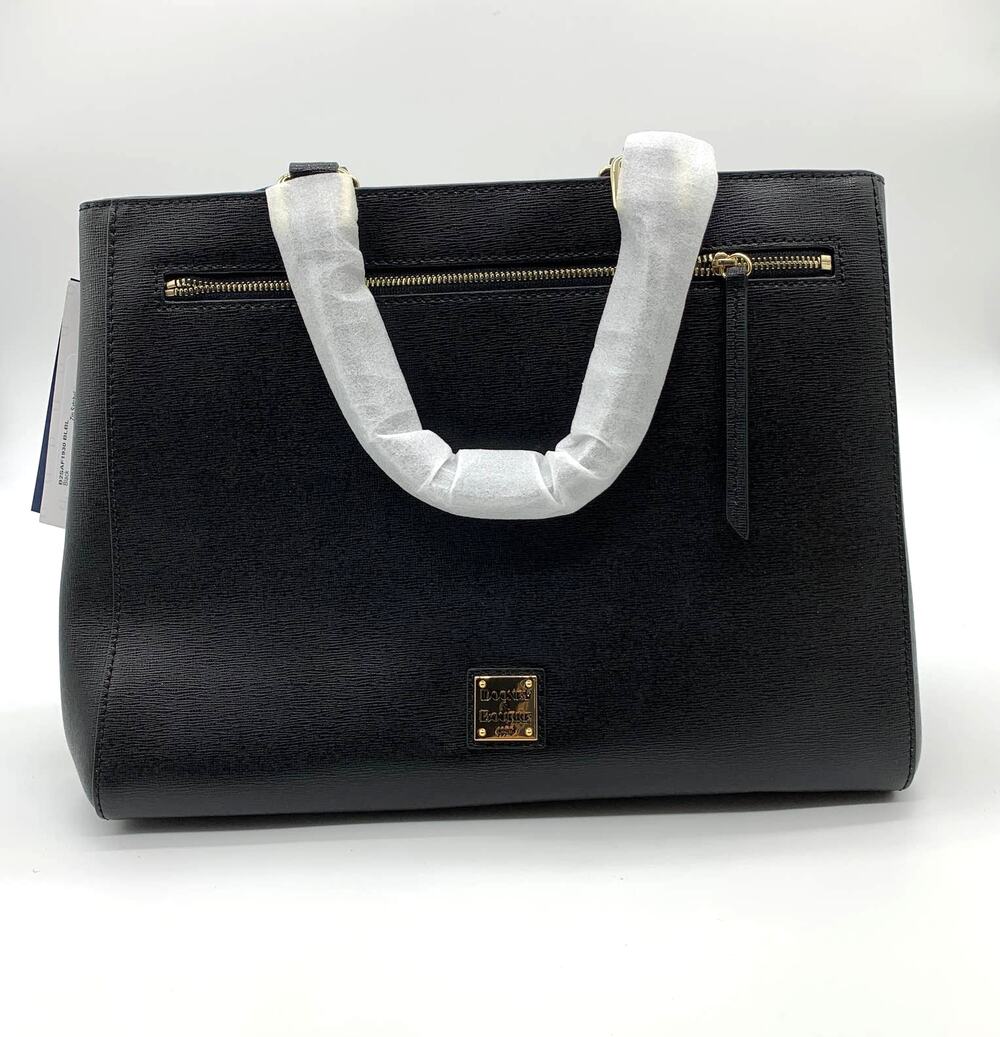 Dooney & Bourke Black Leather Purse Zip Satchel Handbags